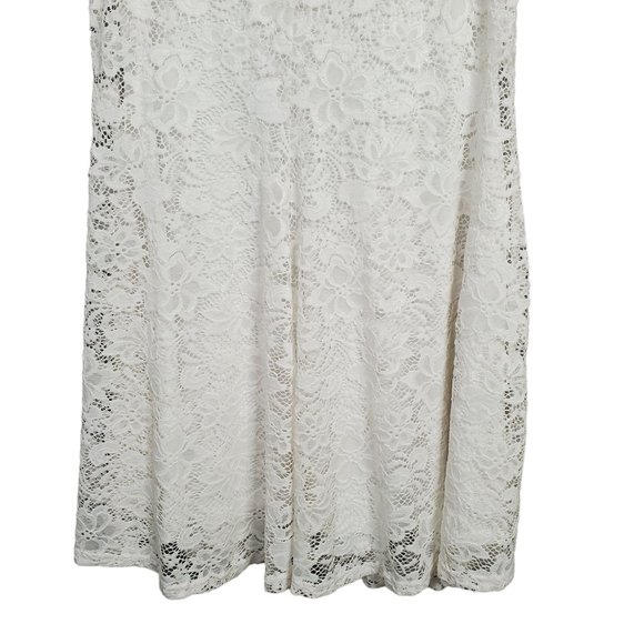 Love Chesley Size 3XL Dress Lace Midi Full Hem V-neck Sleeveless Romantic White - Picture 10 of 11